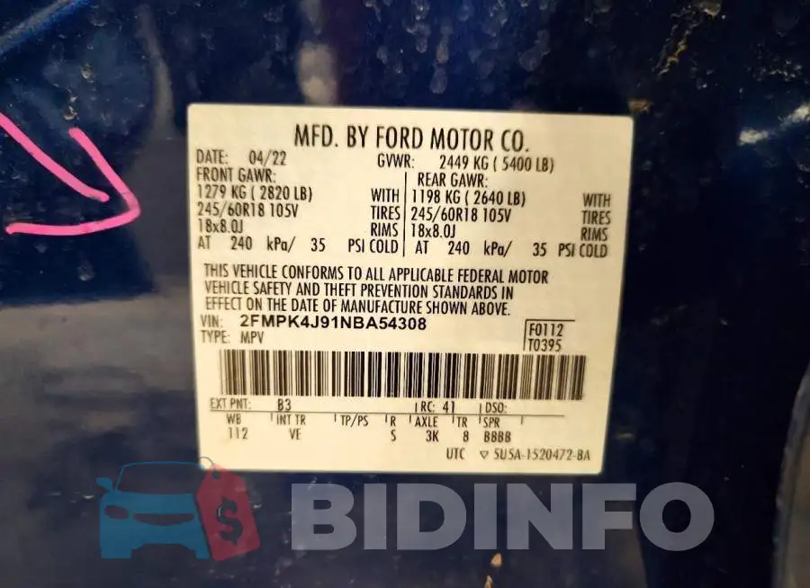 2FMPK4J91NBA54308 Photo# 13
