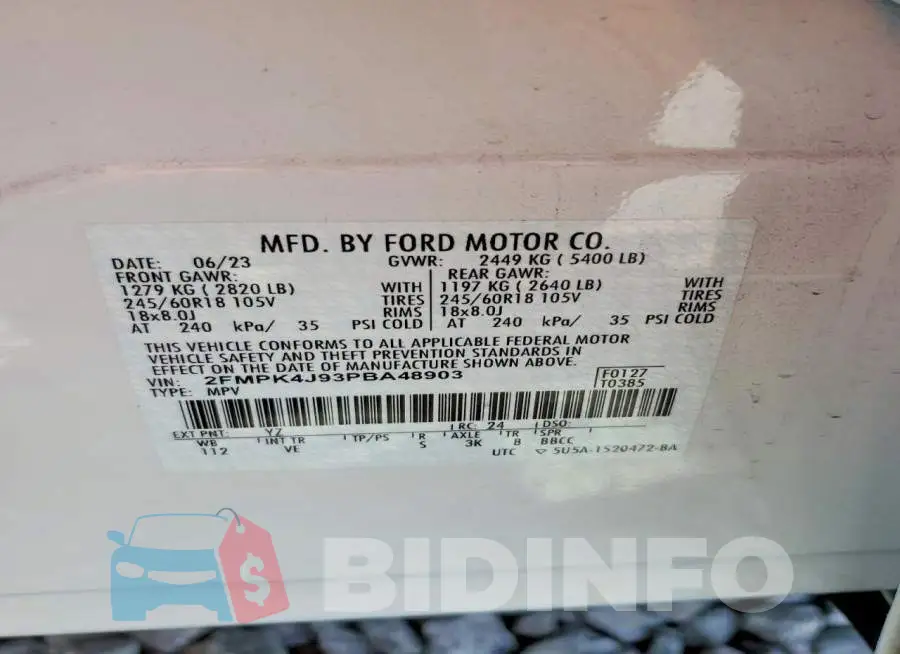 2FMPK4J93PBA48903 Photo# 12