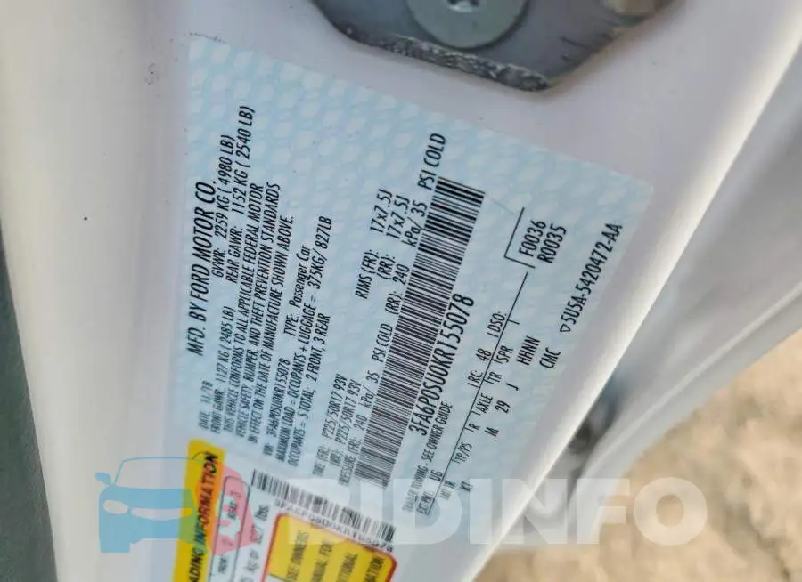 3FA6P0SU0KR155078 Photo# 12