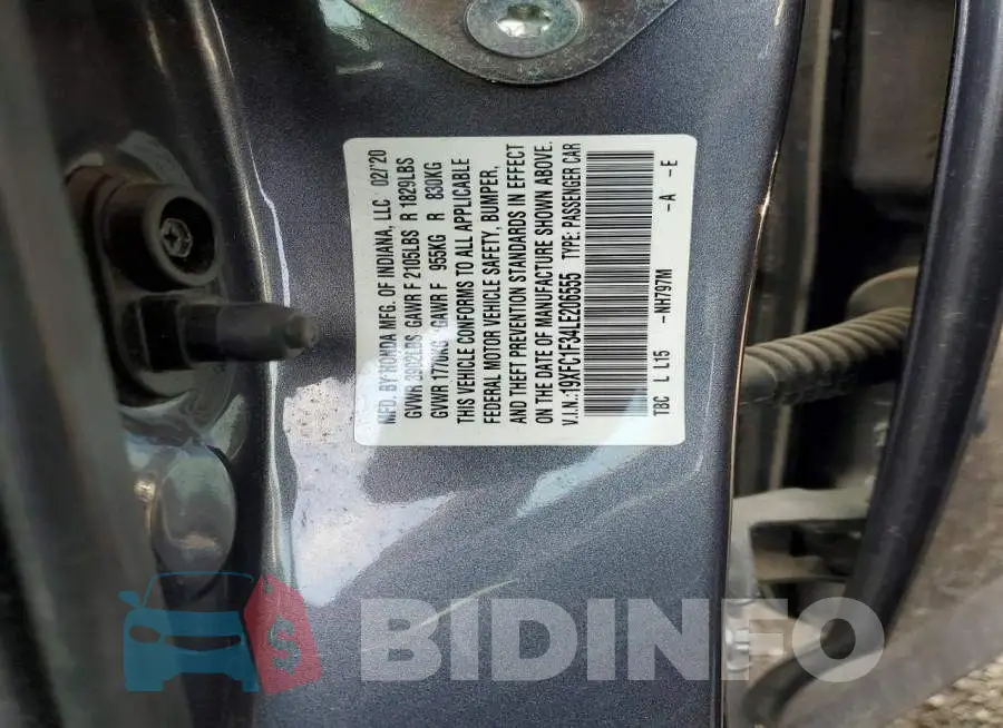 19XFC1F34LE206555 Photo# 12