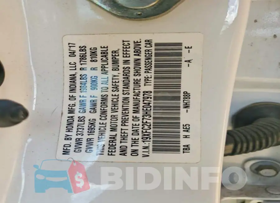 19XFC2F73HE047978 Photo# 12