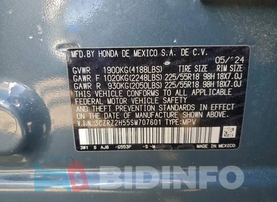 3CZRZ2H55SM707601 Photo# 13
