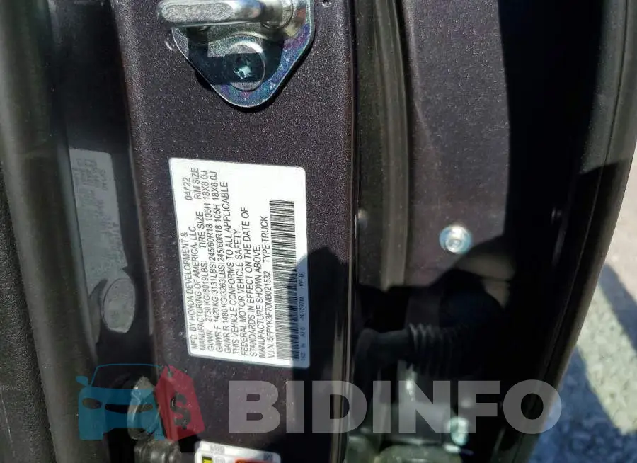 5FPYK3F70NB021532 Photo# 12