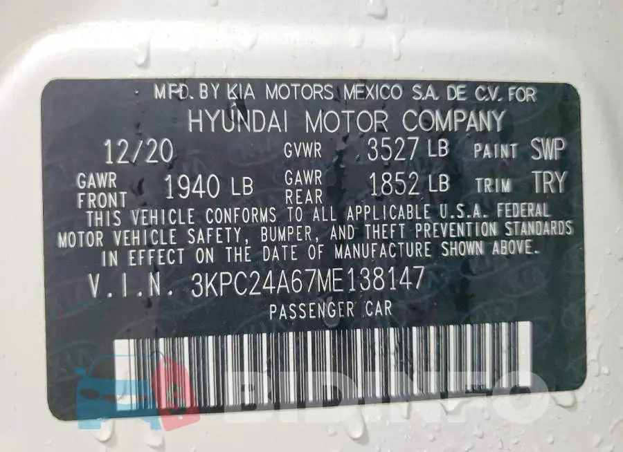 3KPC24A67ME138147 Photo# 13