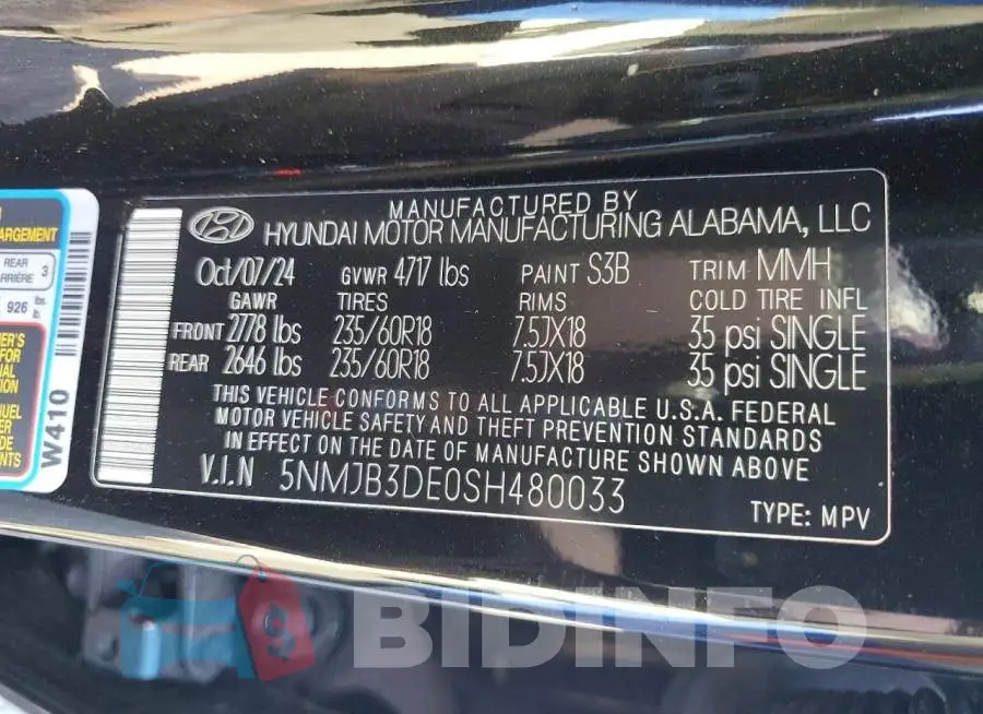 5NMJB3DE0SH480033 Photo# 13