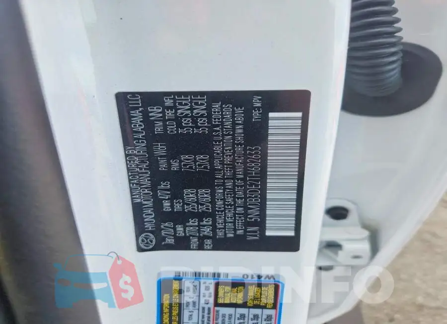 5NMJB3DE2TH682633 Photo# 13