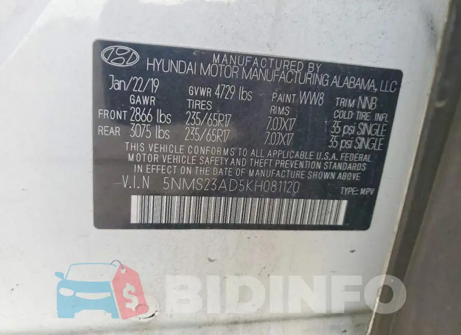 5NMS23AD5KH081120 Photo# 13