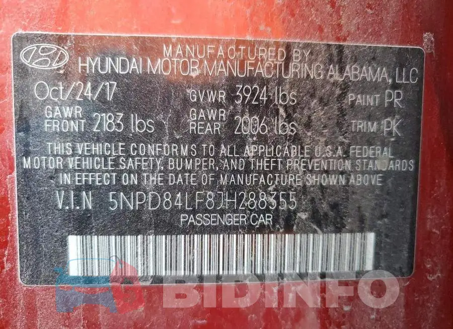 5NPD84LF8JH288355 Photo# 13