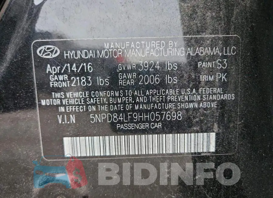 5NPD84LF9HH057698 Photo# 12