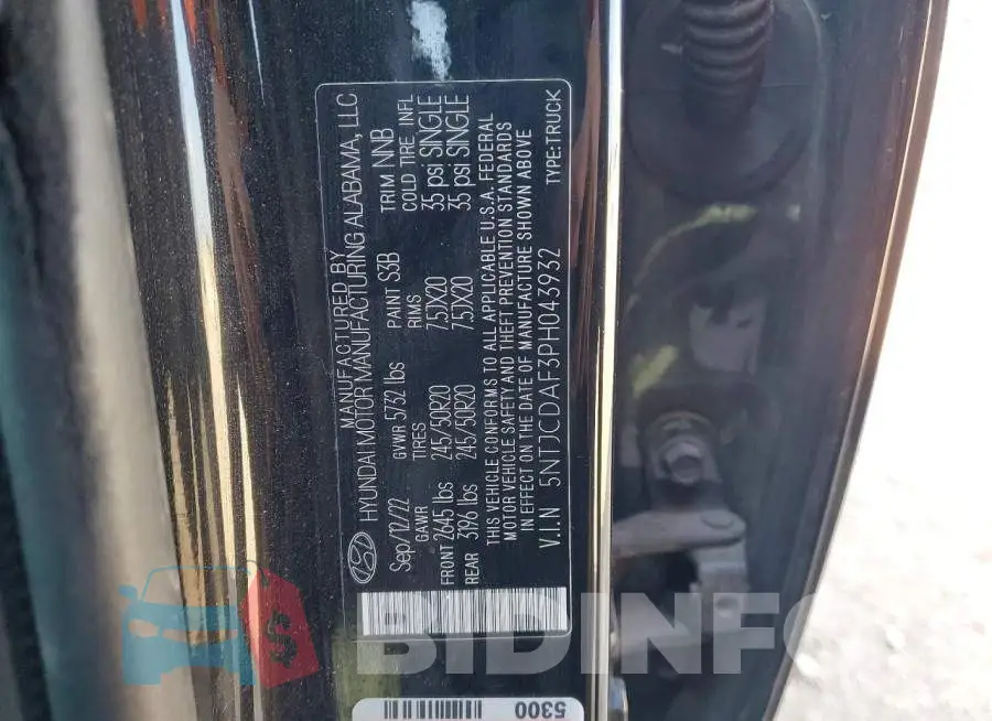 5NTJCDAF3PH043932 Photo# 12