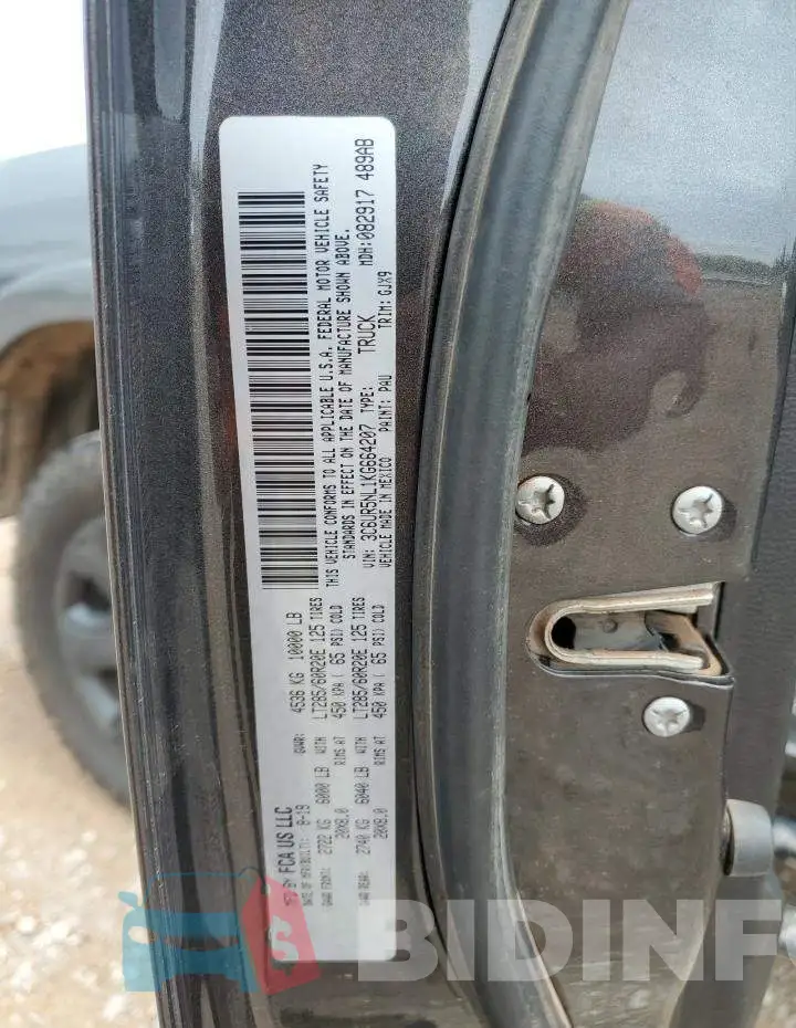 3C6UR5NL1KG664207 Photo# 12
