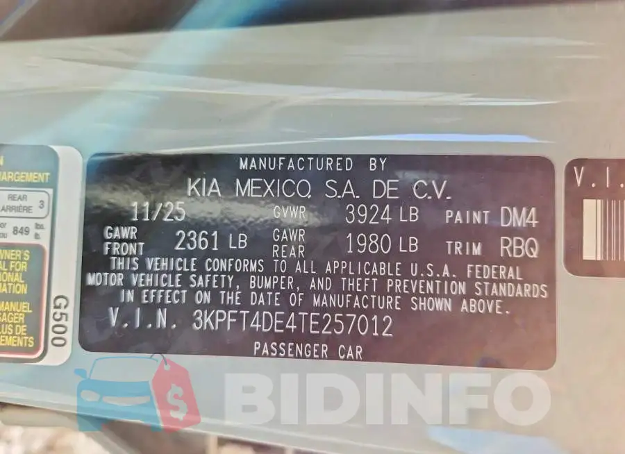 3KPFT4DE4TE257012 Photo# 13