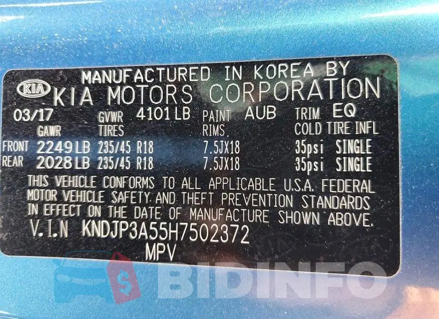 KNDJP3A55H7502372 Photo# 12