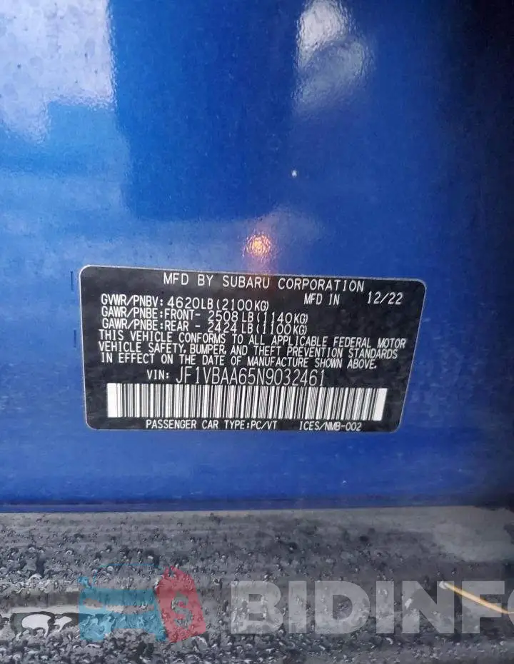 JF1VBAA65N9032461 Photo# 13