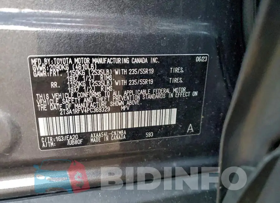 2T3A1RFV4PC369329 Photo# 13
