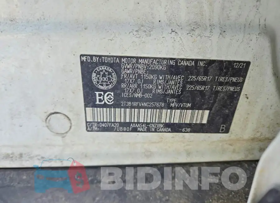 2T3B1RFV4NC257678 Photo# 13