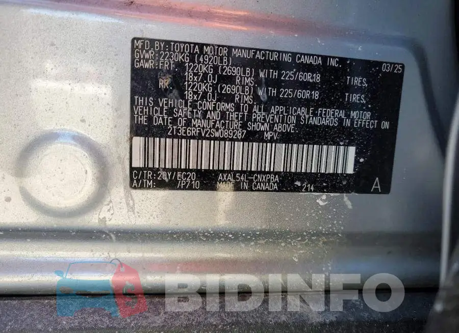 2T3E6RFV2SW089287 Photo# 14