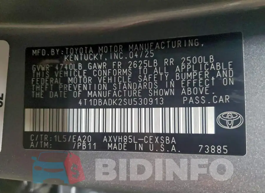 4T1DBADK2SU530913 Photo# 12