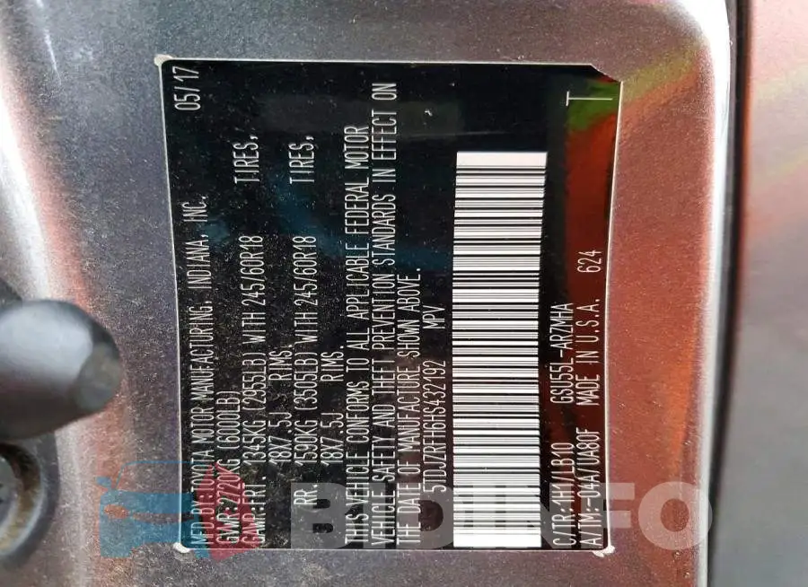 5TDJZRFH6HS432192 Photo# 14