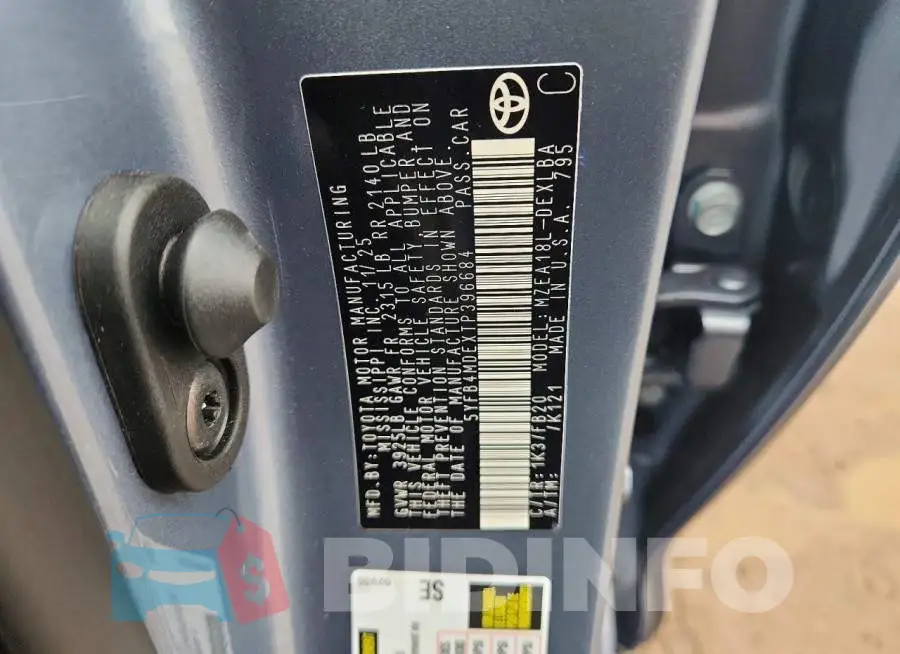 5YFB4MDEXTP396684 Photo# 13