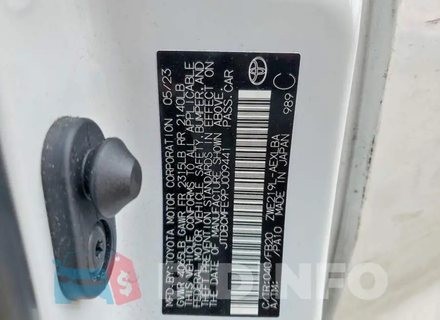 JTDBCMFE9PJ009441 Photo# 12