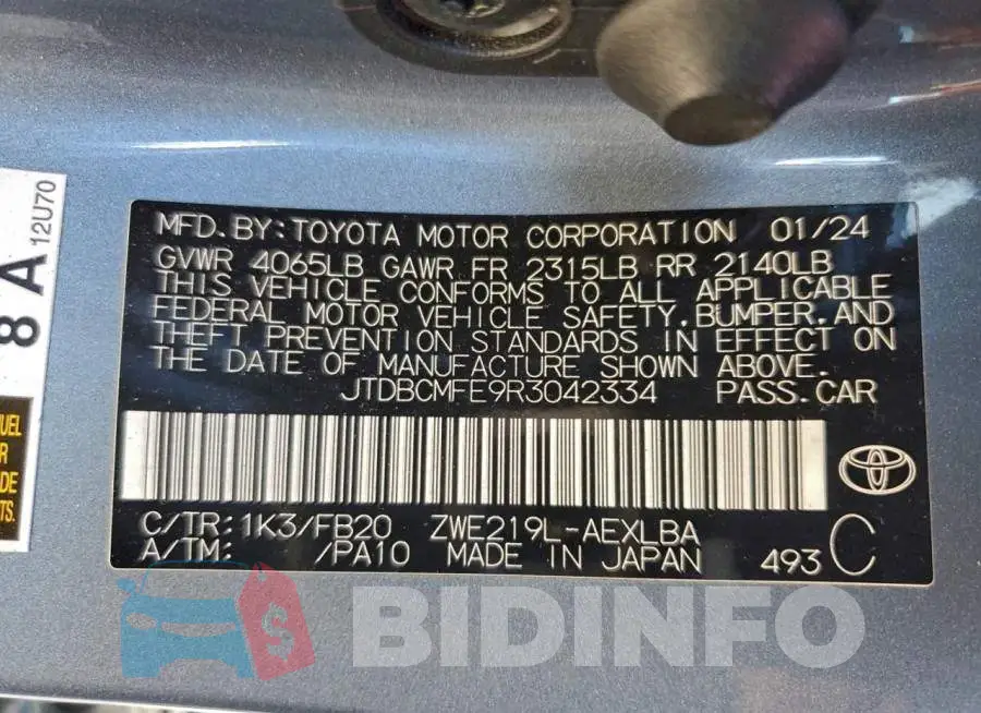 JTDBCMFE9R3042334 Photo# 13