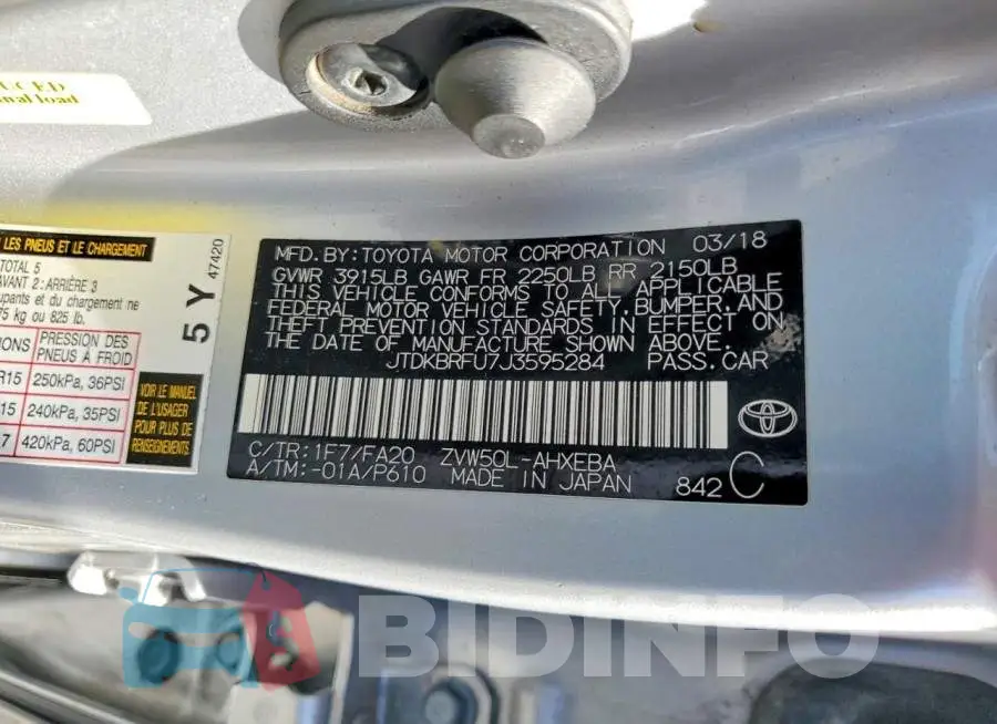 JTDKBRFU7J3595284 Photo# 12