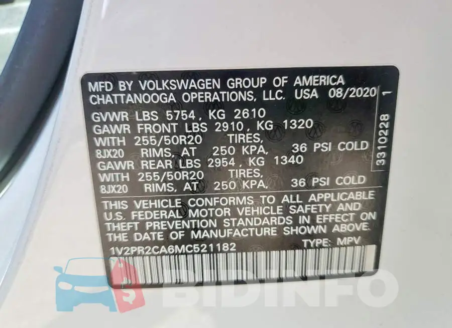 1V2PR2CA6MC521182 Photo# 13