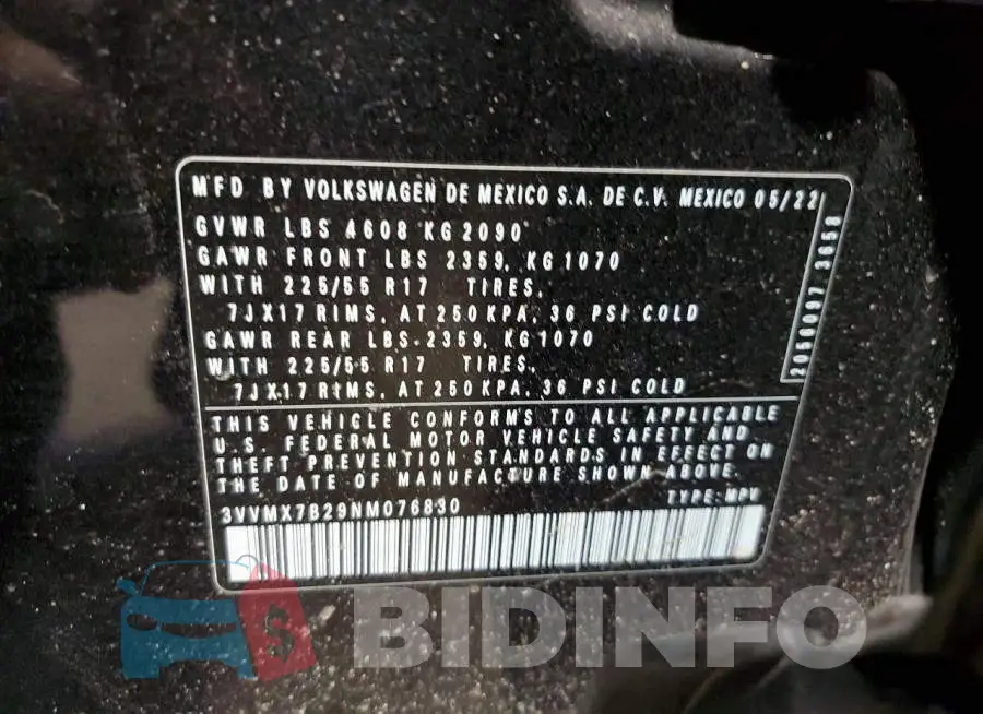 3VVMX7B29NM076830 Photo# 13