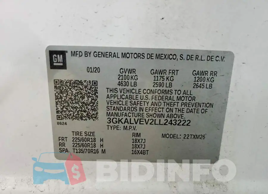 3GKALVEV2LL243222 Photo# 12