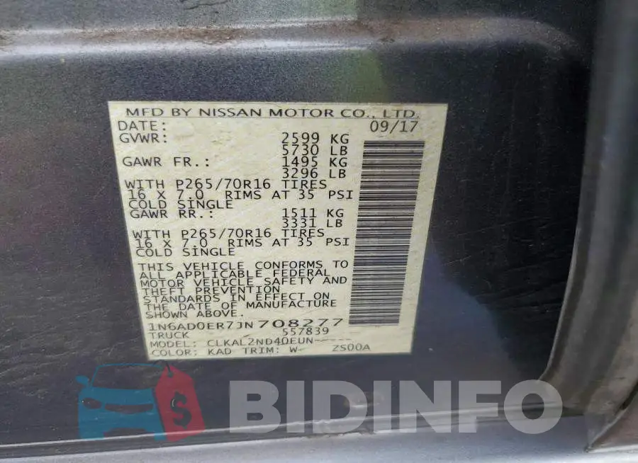 1N6AD0ER7JN708277 Photo# 13