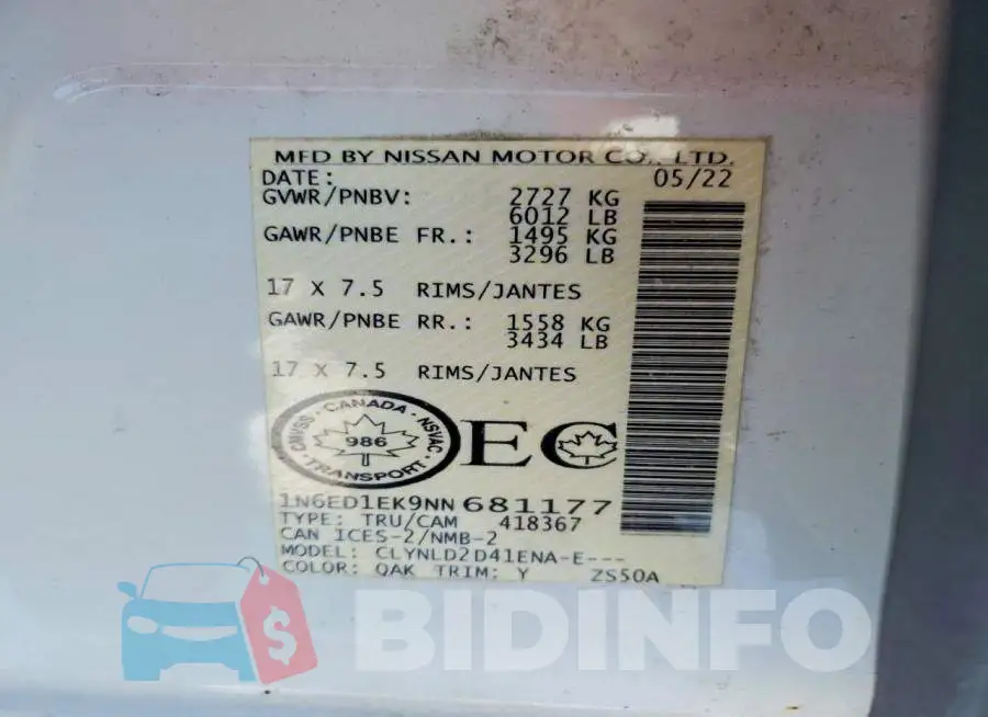 1N6ED1EK9NN681177 Photo# 14