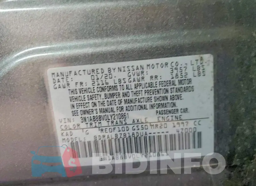 3N1AB8BV0LY210861 Photo# 13