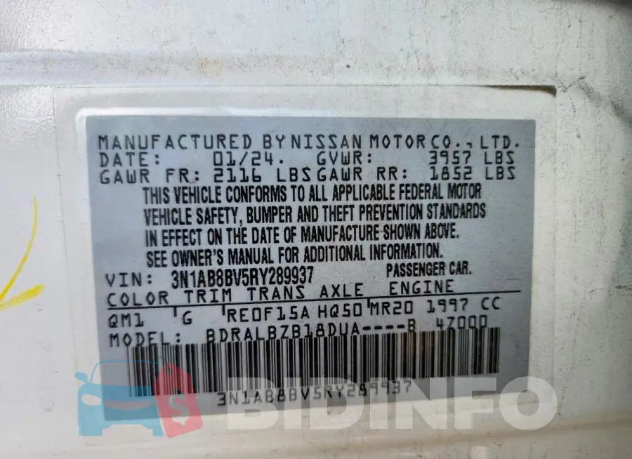 3N1AB8BV5RY289937 Photo# 12
