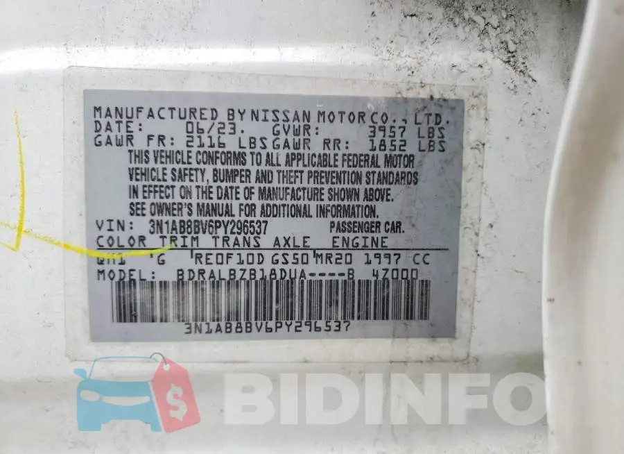 3N1AB8BV6PY296537 Photo# 12