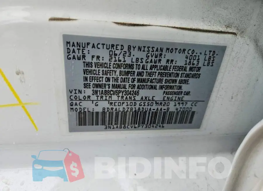 3N1AB8CV6PY304246 Photo# 13
