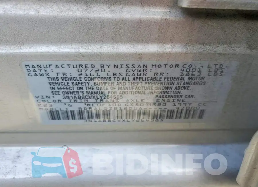 3N1AB8CVXLY264585 Photo# 12