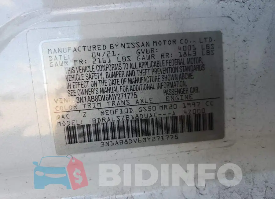 3N1AB8DV6MY271775 Photo# 12