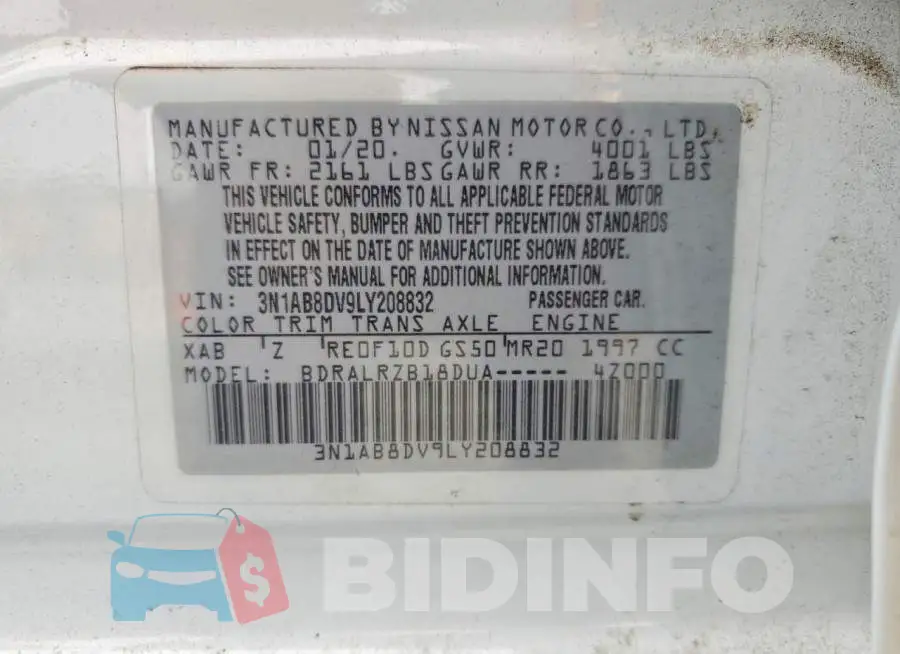 3N1AB8DV9LY208832 Photo# 12