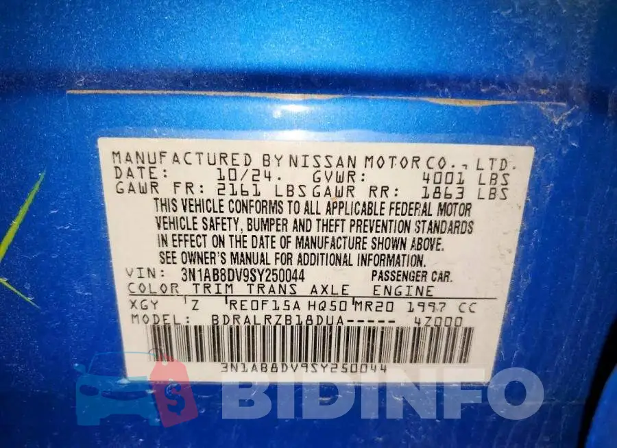 3N1AB8DV9SY250044 Photo# 12