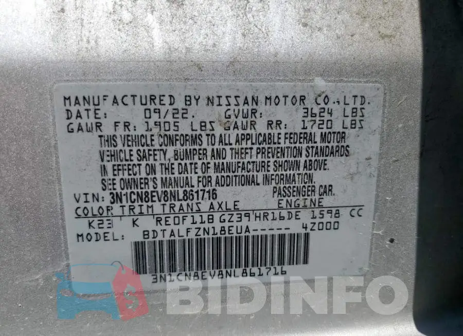 3N1CN8EV8NL861716 Photo# 13