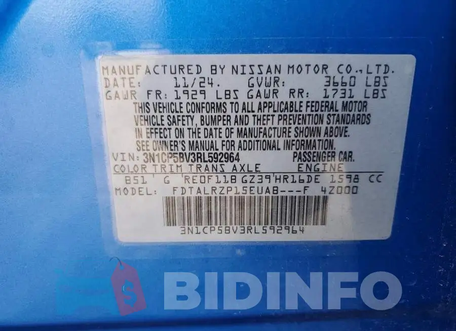 3N1CP5BV3RL592964 Photo# 13