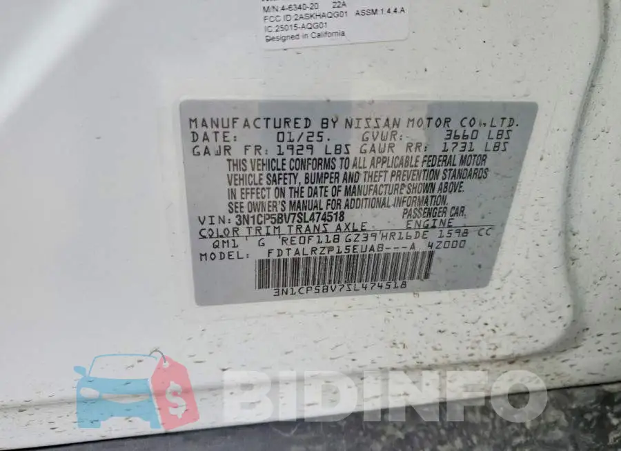 3N1CP5BV7SL474518 Photo# 14