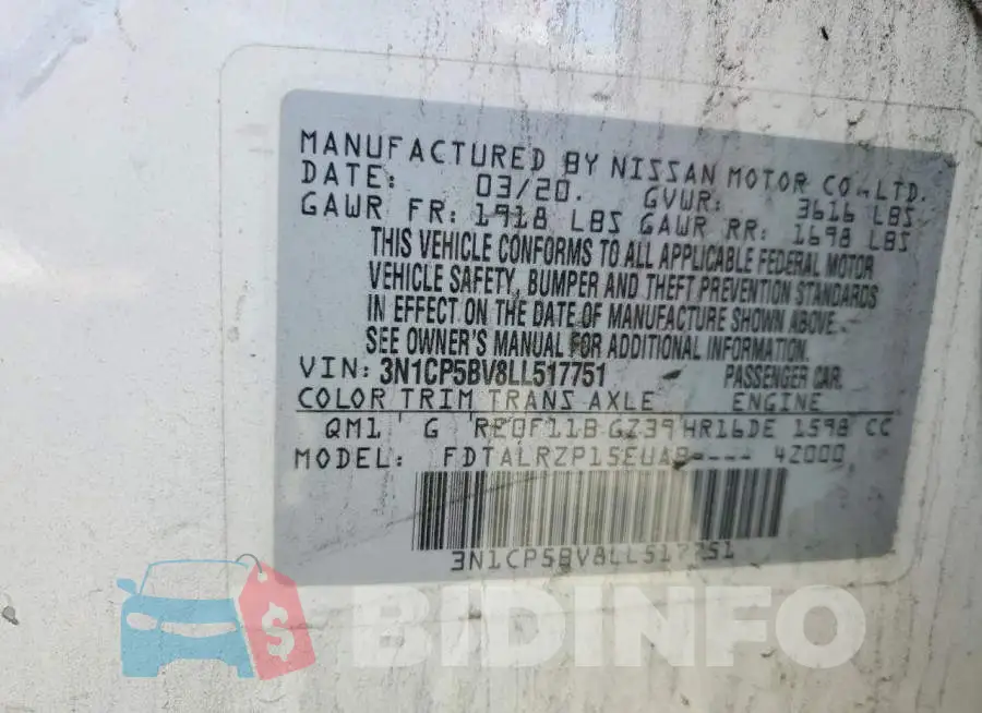 3N1CP5BV8LL517751 Photo# 12