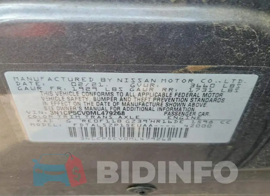 3N1CP5CV0ML479268 Photo# 13