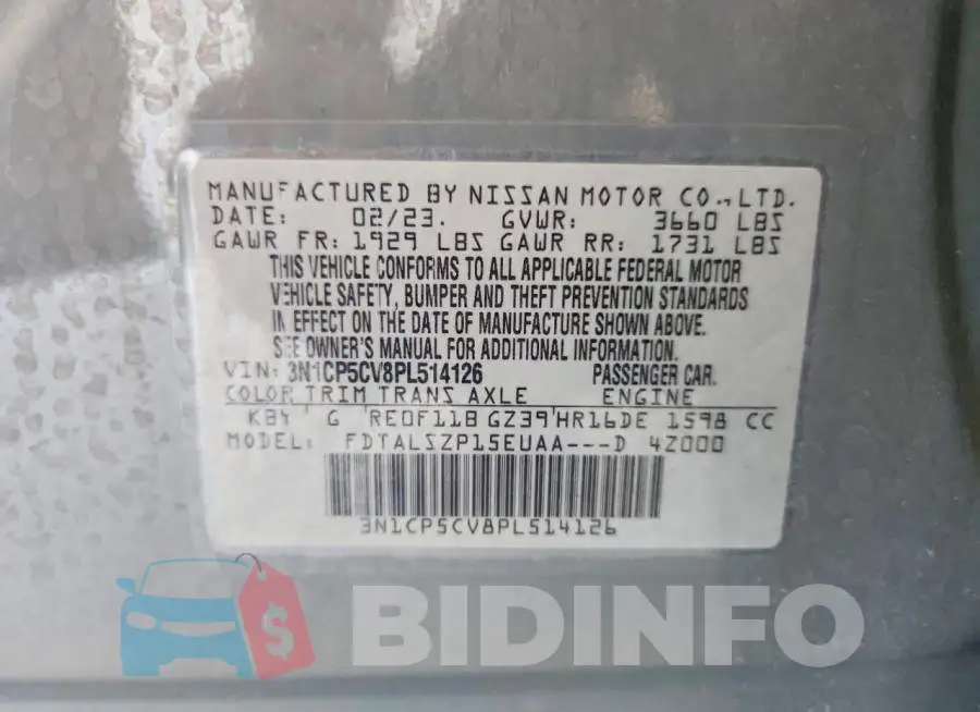 3N1CP5CV8PL514126 Photo# 13