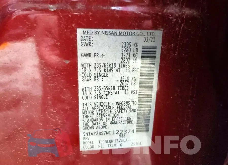 5N1AZ2BS7MC122374 Photo# 14