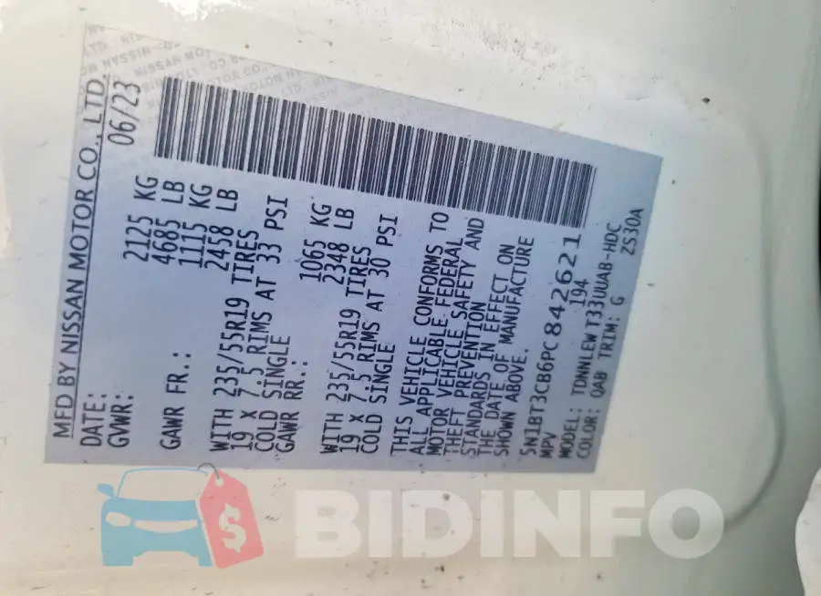 5N1BT3CB6PC842621 Photo# 13