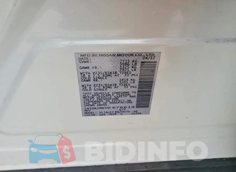 5N1DR2MN5HC676619 Photo# 12