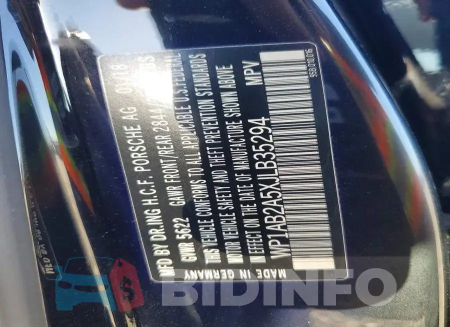 WP1AB2A5XJLB35294 Photo# 13